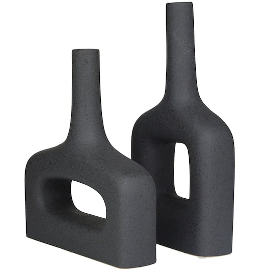 CosmoLiving by Cosmopolitan Ceramic Donut Shaped Vase Set of 2 16